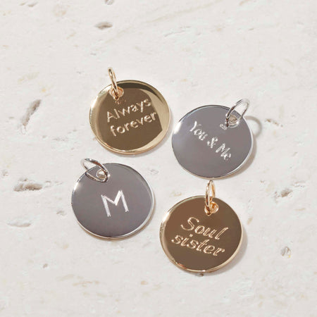 Engraveable Round Necklace Silver
